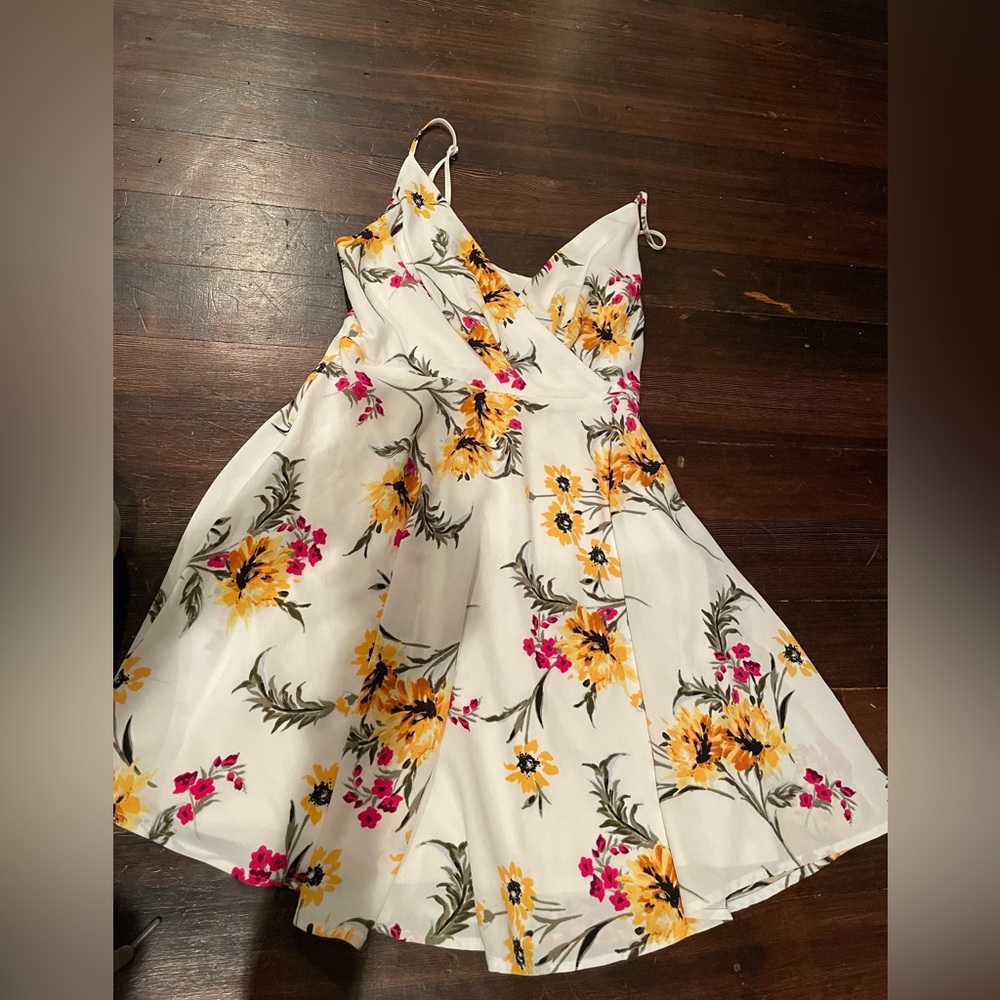 White floral summer dress